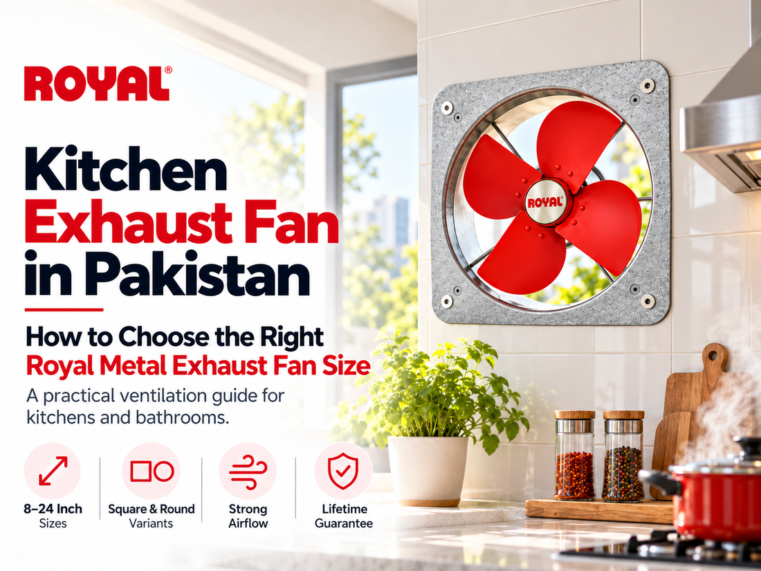 Kitchen Exhaust Fan in Pakistan: How to Choose the Right Royal Metal Exhaust Fan Size