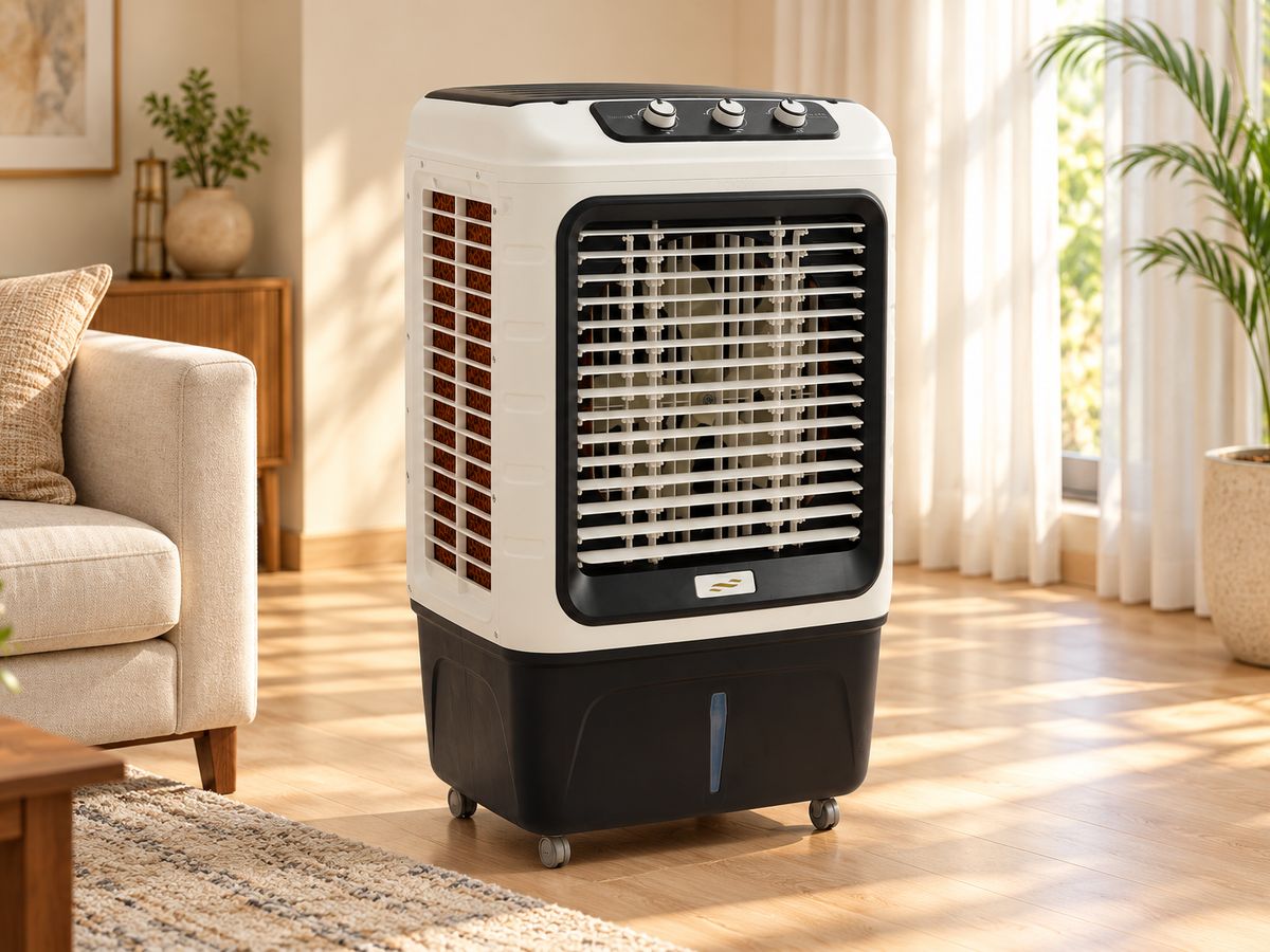 Royal RAC-4700 room cooler in a bright living room