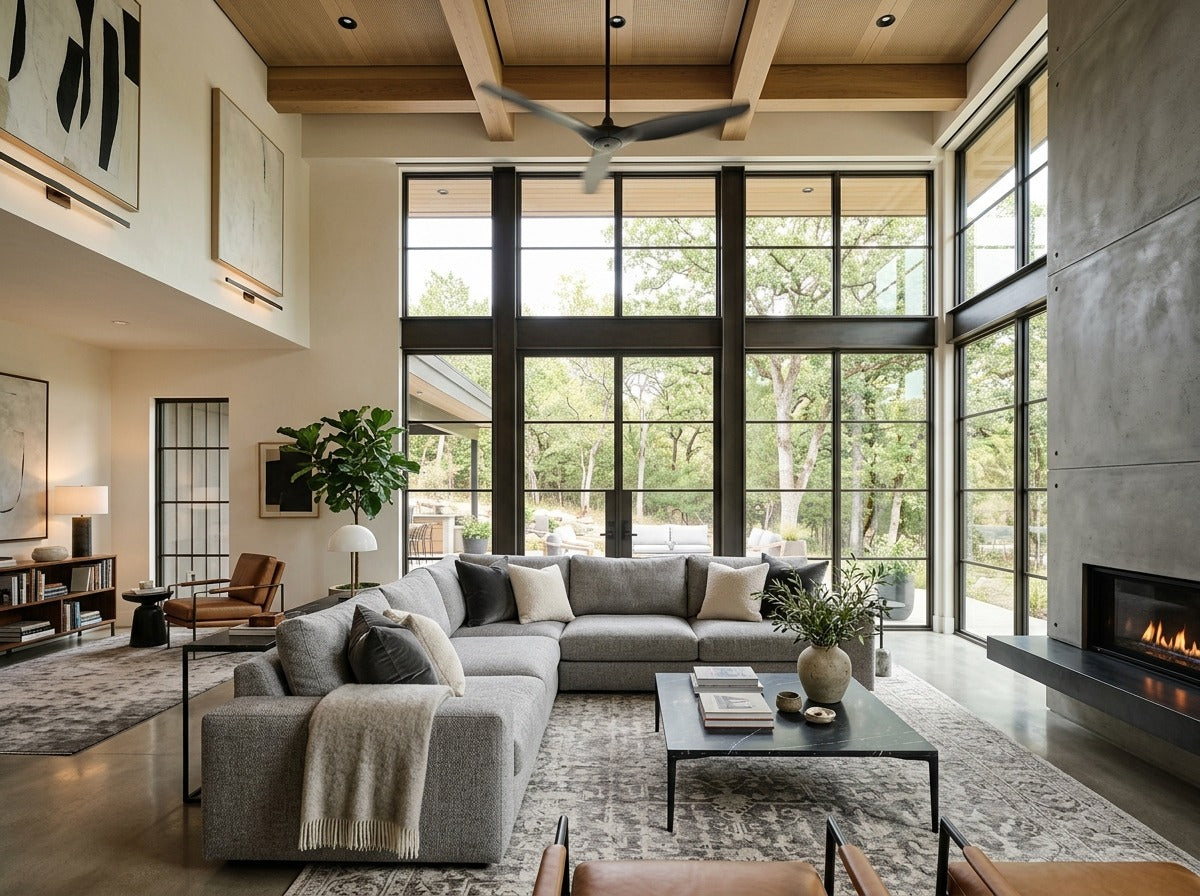Living room with a Royal ceiling fan